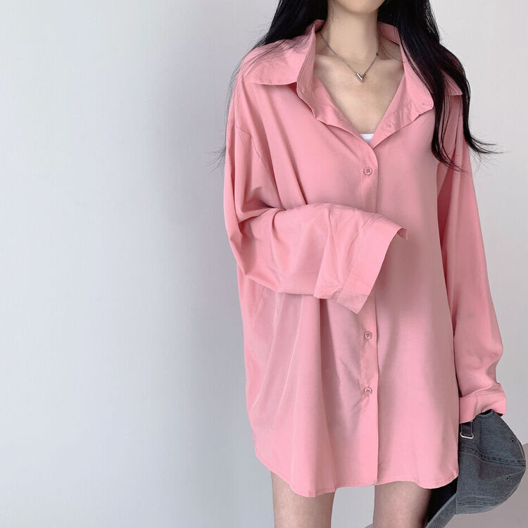 ルーズフィットシャツブラウス PINK