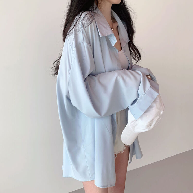 ルーズフィットシャツブラウス SKY BLUE