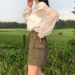 ミニスカート トレーニングポケットカーゴスカート KHAKI