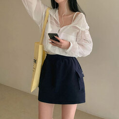 ミニスカート トレーニングポケットカーゴスカート NAVY