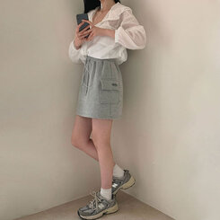 ミニスカート トレーニングポケットカーゴスカート GRAY