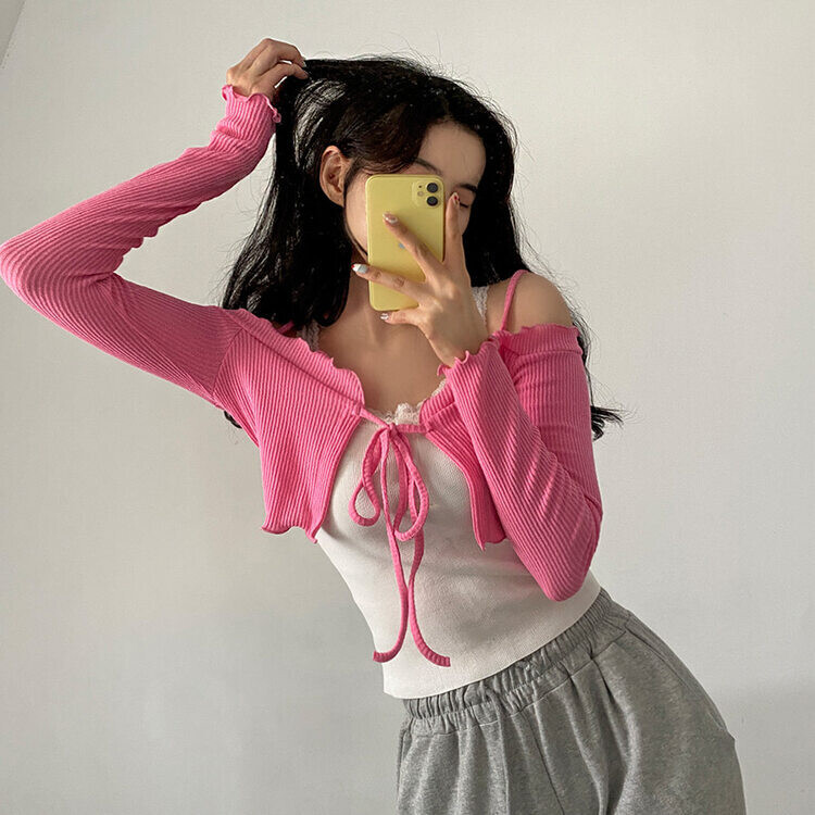 新品 Chloé ピンク ボタンがかわいいボレロカーディガン XS セール