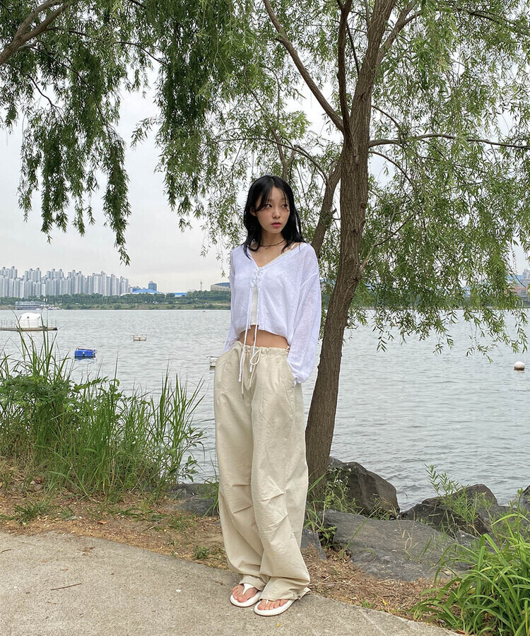 ツータックストリングワイドパンツ｜ワイド｜韓国ファッション