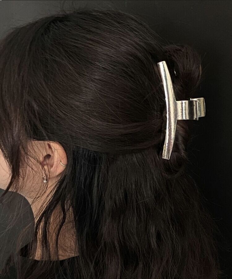 スクエアヘアクリップ SILVER