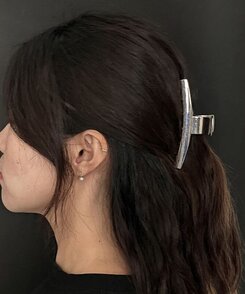 ヘアアクセサリー スクエアヘアクリップ SILVER