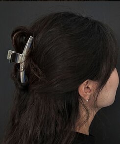 ヘアアクセサリー スクエアヘアクリップ SILVER