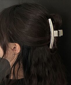ヘアアクセサリー スクエアヘアクリップ SILVER