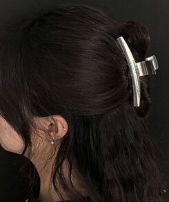 ヘアアクセサリー スクエアヘアクリップ SILVER