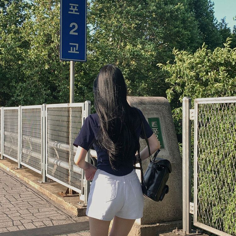 スリムフィットラウンドポケット半袖シャツ ネイビー