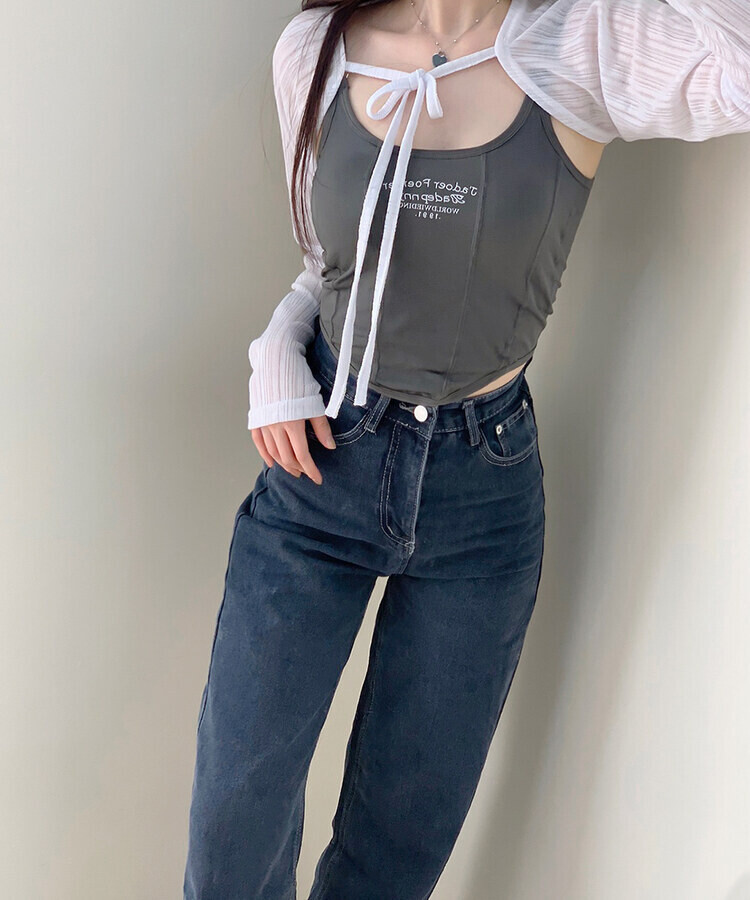 シースルーリボンボレロカーディガン｜カーディガン｜韓国ファッション