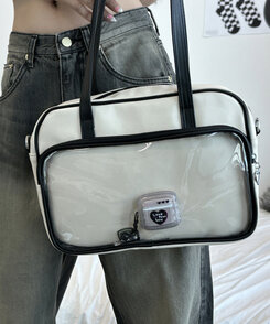 クリアポケットショルダークロスバッグ｜バッグ｜韓国ファッション通販