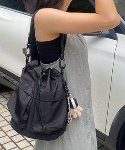 バッグ 2WAYナイロンポケットショルダークロスバッグ BLACK