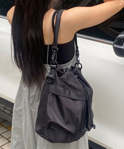 バッグ 2WAYナイロンポケットショルダークロスバッグ BLACK