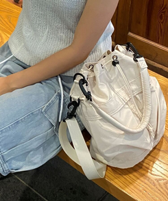 バッグ 2WAYナイロンポケットショルダークロスバッグ IVORY