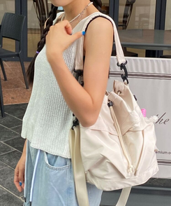 バッグ 2WAYナイロンポケットショルダークロスバッグ IVORY