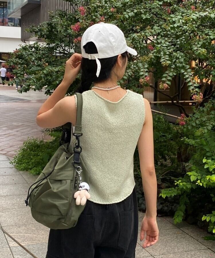 2WAYナイロンポケットショルダークロスバッグ KHAKI