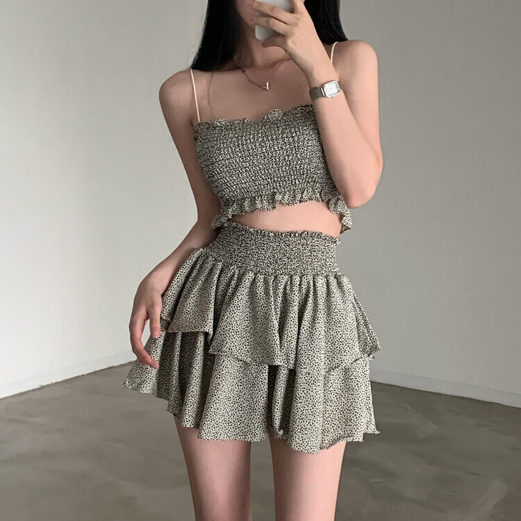 [SET購入可能]キャミソール＋ティアードスカート アイボリー