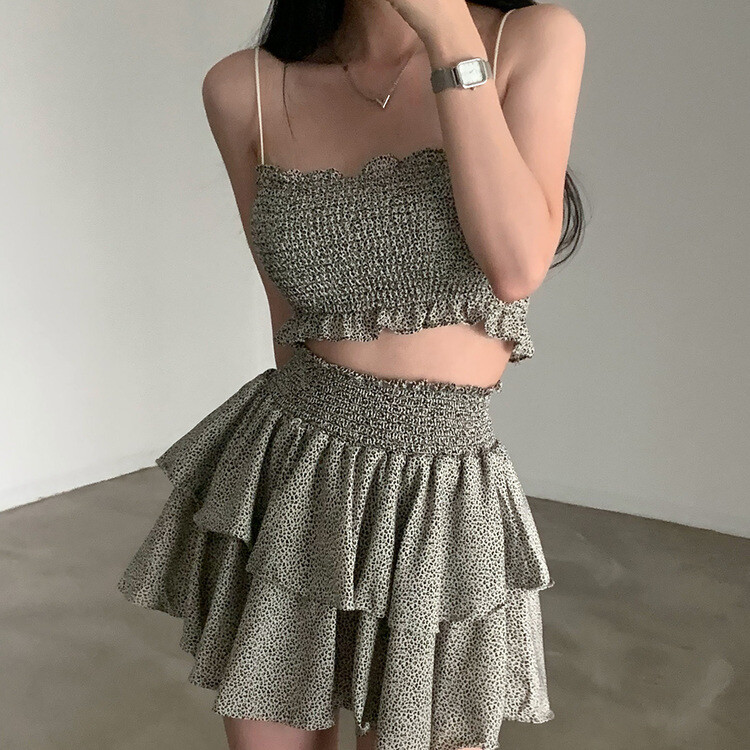 [SET購入可能]キャミソール＋ティアードスカート アイボリー