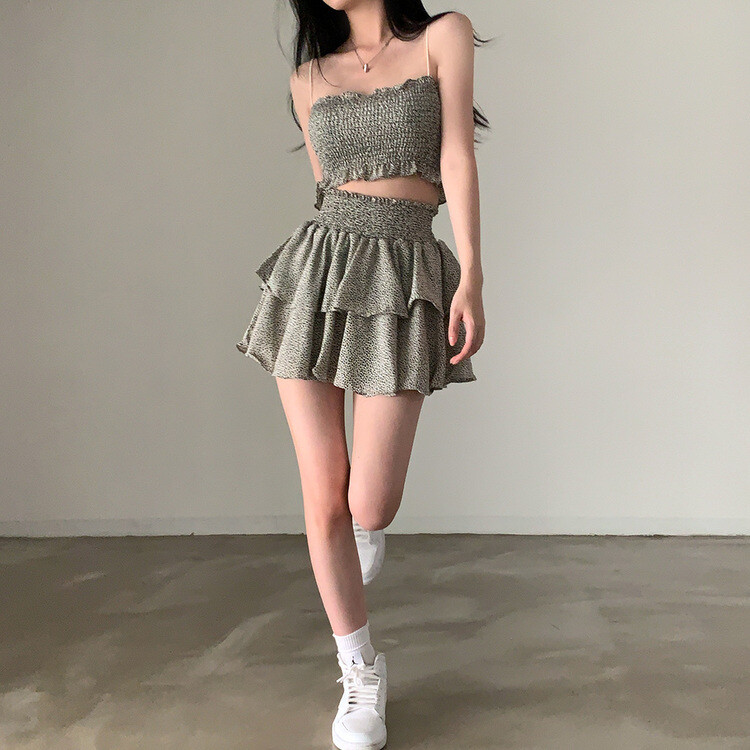 [SET購入可能]キャミソール＋ティアードスカート アイボリー