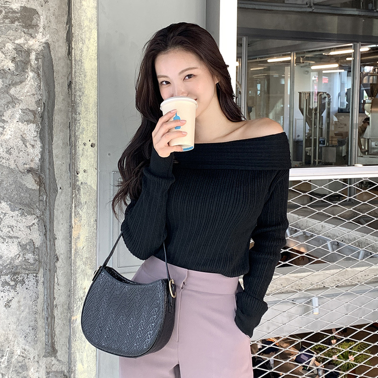 Paloma wool オフショルダー ダークブラウンニットトップス Paloma wool オフショルダー ダークブラウンニットトップス