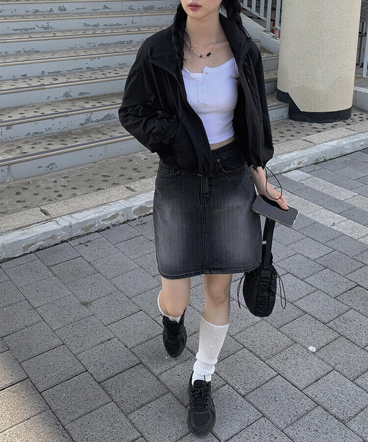 クロップバンディングウィンドブレーカー｜ジャンパー｜韓国