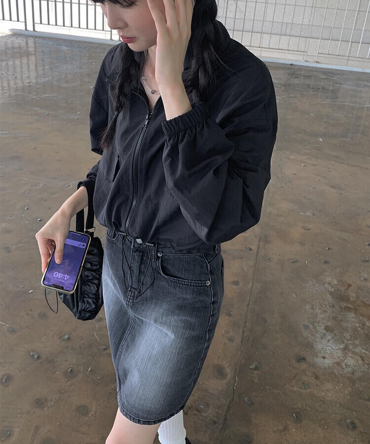 クロップバンディングウィンドブレーカー｜ジャンパー｜韓国