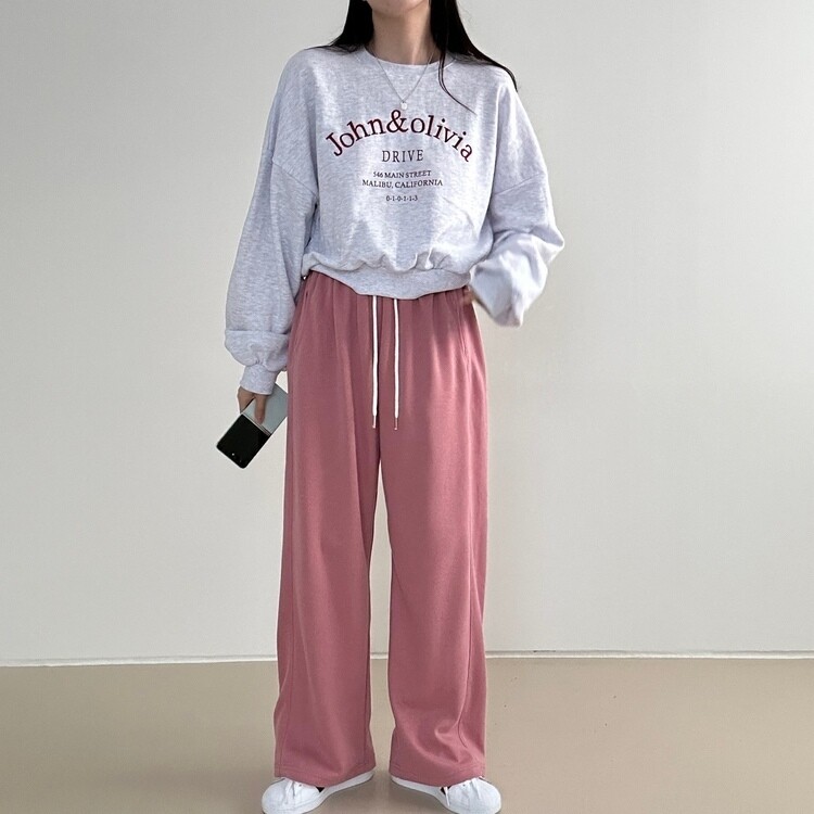 クロップバイカラーステッチトレーナー｜スウェット｜韓国ファッション