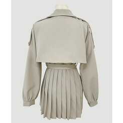 プリーツトレンチコート風ミニワンピース