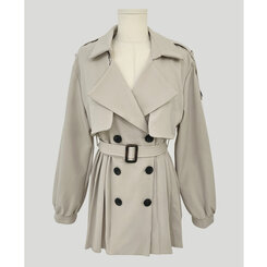 プリーツトレンチコート風ミニワンピース