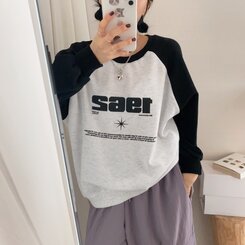 C.E シーイー スウェット バイカラー トレンドデザイン イエロー ロゴ有り C.E シーイー スウェット バイカラー トレンドデザイン イエロー ロゴ有り