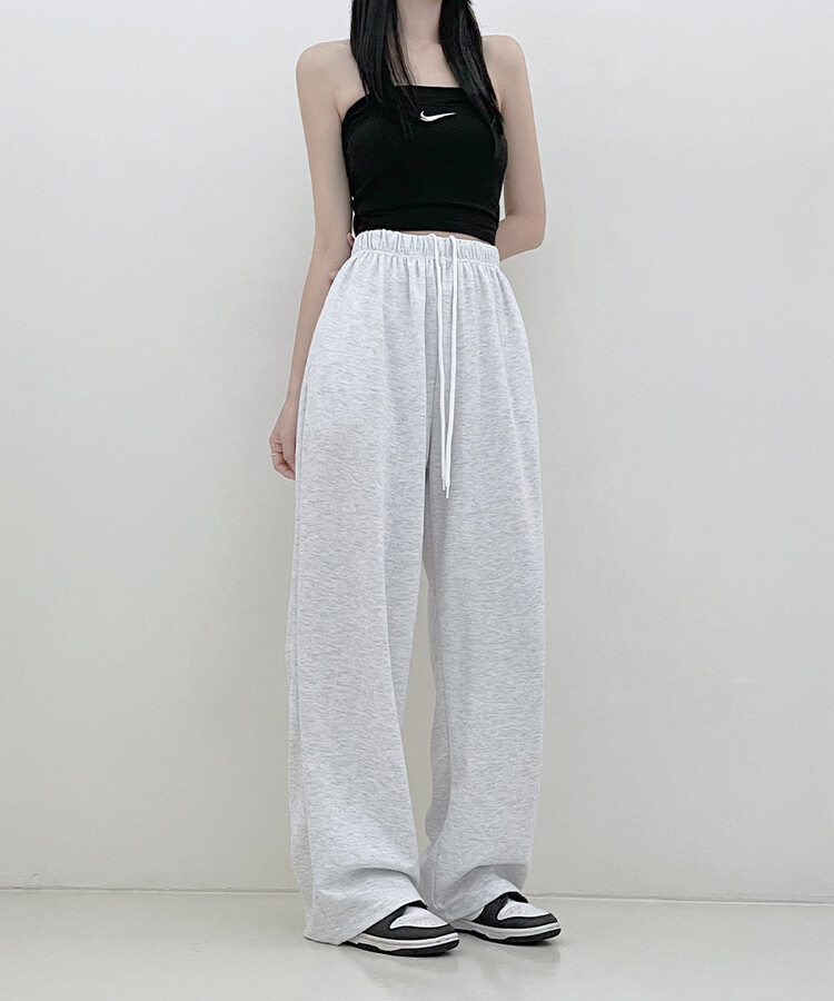 하입보이밴딩와이드롱팬츠4계절팬츠 백염