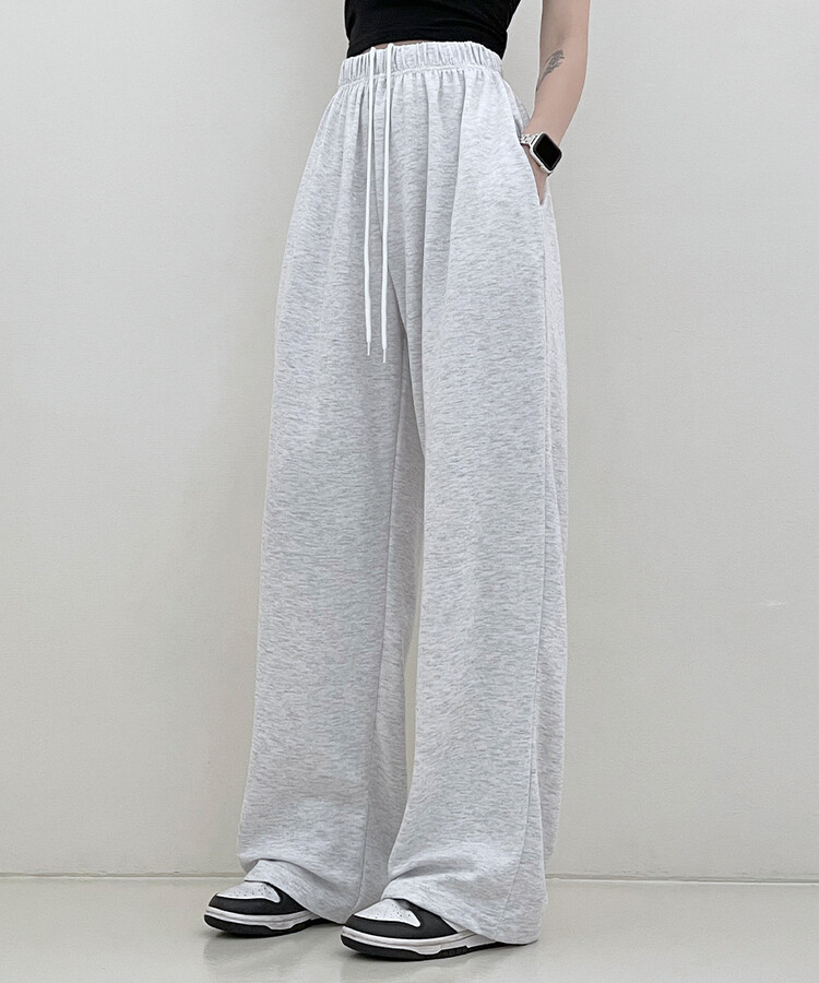 하입보이밴딩와이드롱팬츠4계절팬츠 백염