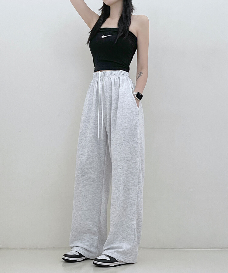 하입보이밴딩와이드롱팬츠4계절팬츠 백염