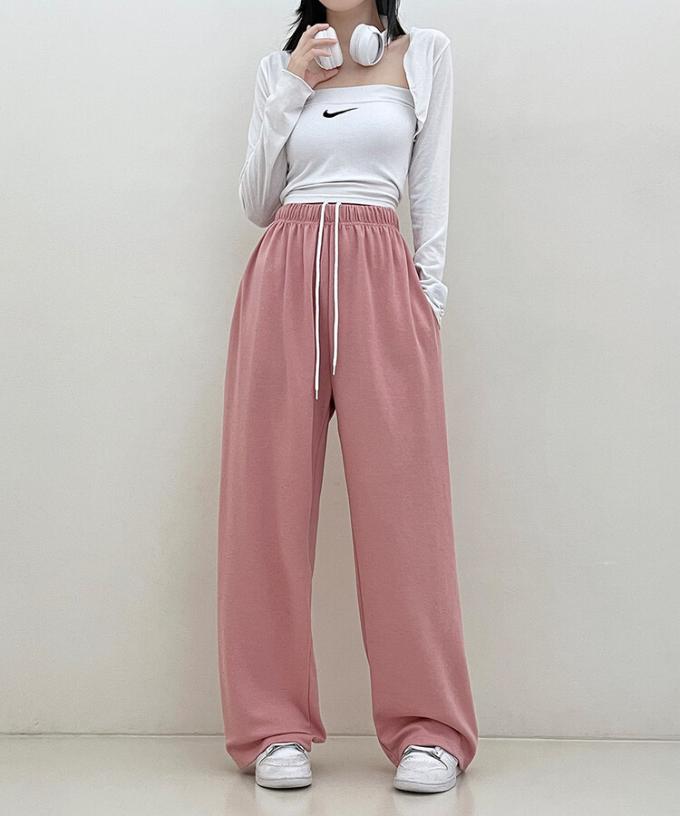 하입보이밴딩와이드롱팬츠4계절팬츠 연핑크