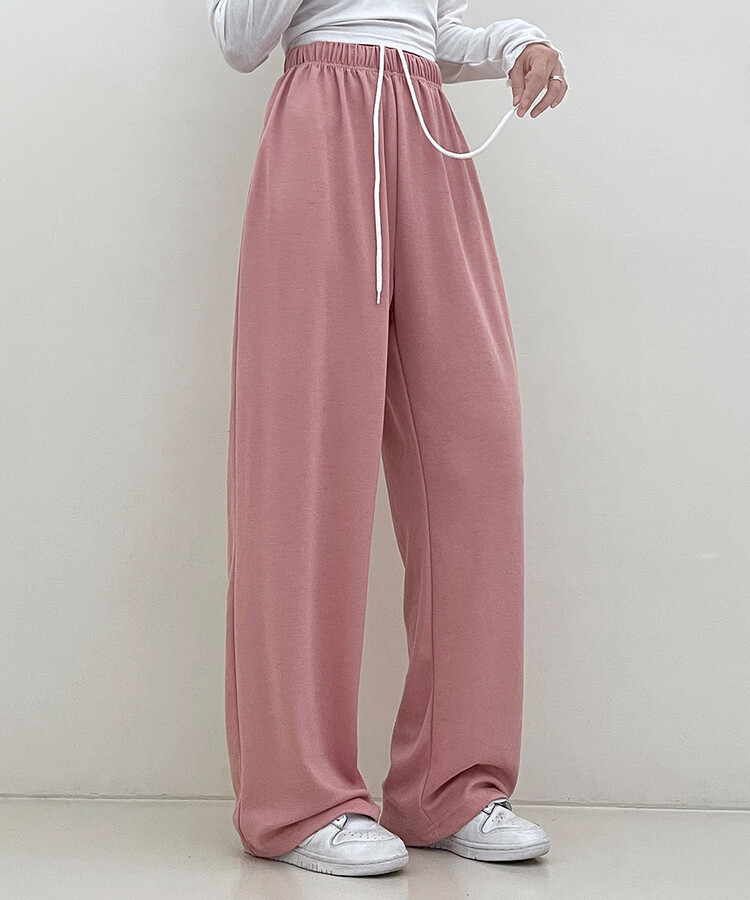 하입보이밴딩와이드롱팬츠4계절팬츠 연핑크