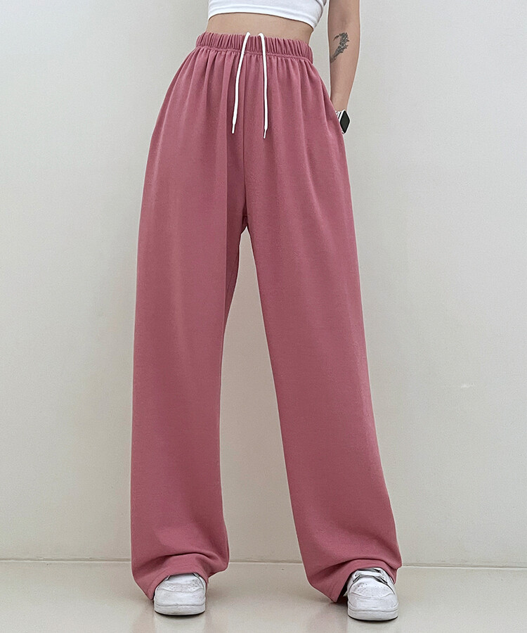 하입보이밴딩와이드롱팬츠4계절팬츠 핑크