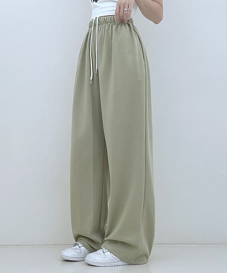 하입보이밴딩와이드롱팬츠4계절팬츠 연두