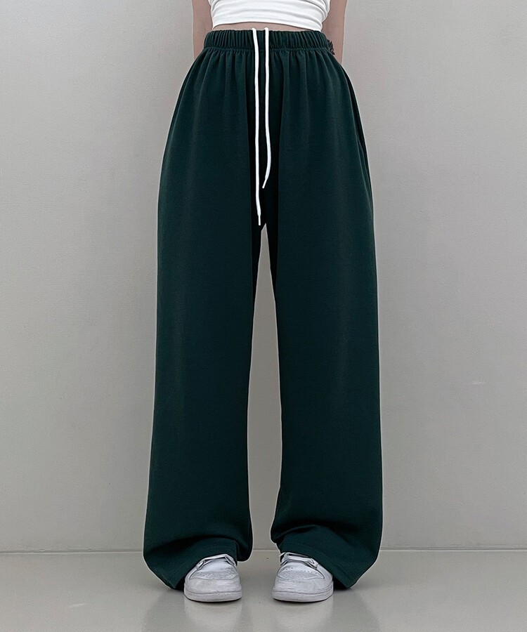 하입보이밴딩와이드롱팬츠4계절팬츠 딥그린