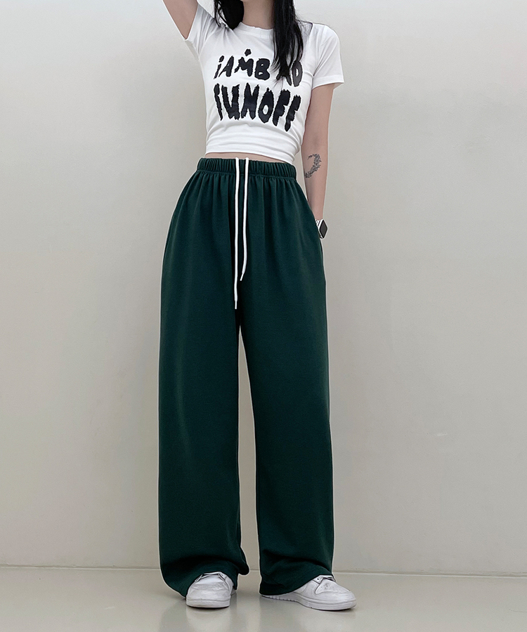 하입보이밴딩와이드롱팬츠4계절팬츠 딥그린