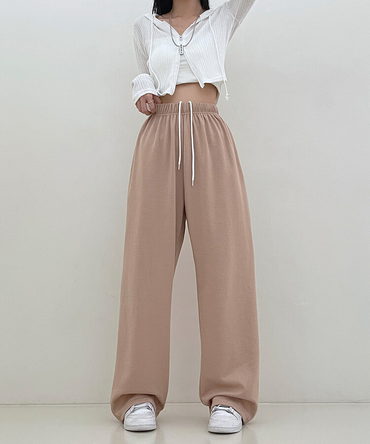 하입보이밴딩와이드롱팬츠4계절팬츠 베이지