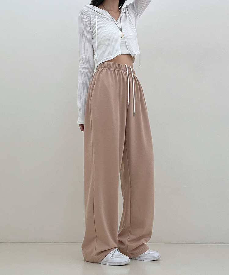 하입보이밴딩와이드롱팬츠4계절팬츠 베이지