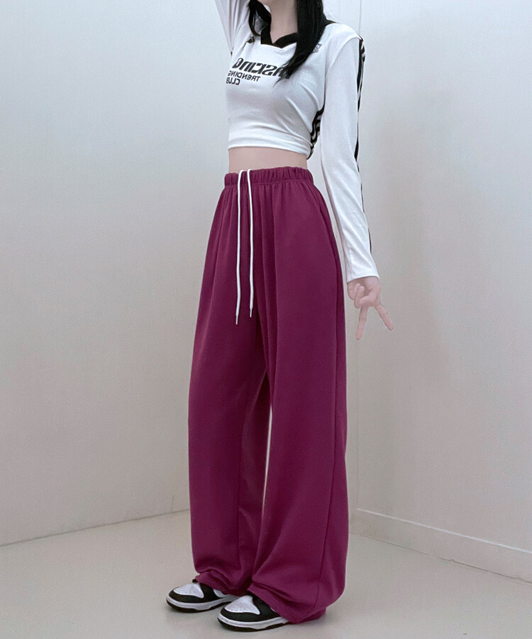 하입보이밴딩와이드롱팬츠4계절팬츠 버건디