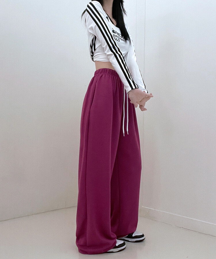 하입보이밴딩와이드롱팬츠4계절팬츠 버건디