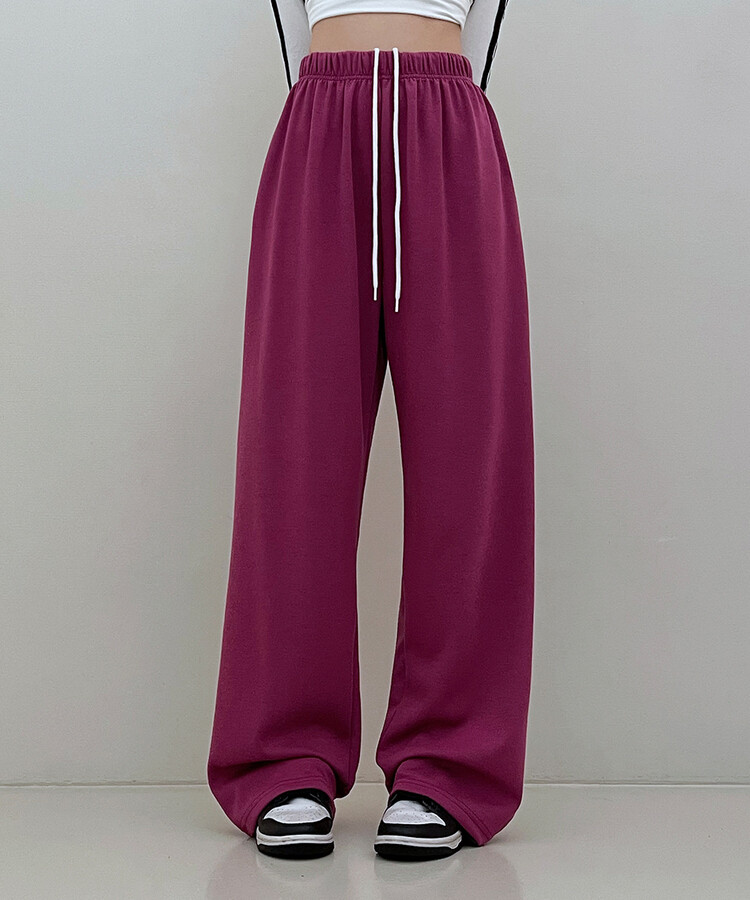 하입보이밴딩와이드롱팬츠4계절팬츠 버건디