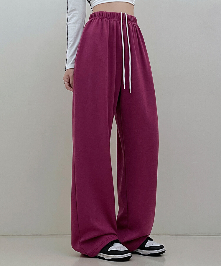 하입보이밴딩와이드롱팬츠4계절팬츠 버건디