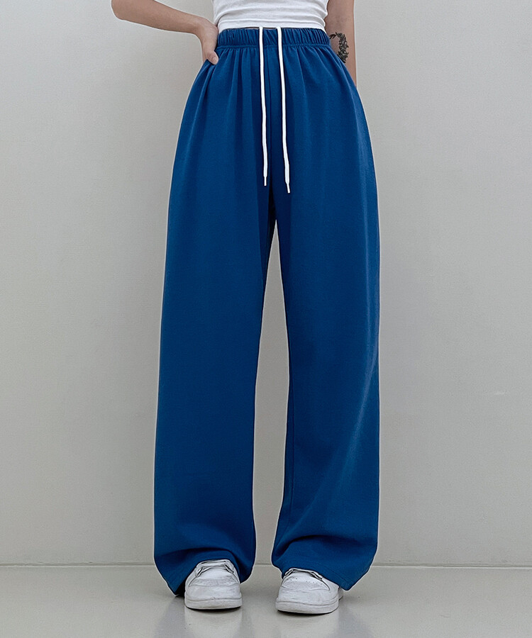 하입보이밴딩와이드롱팬츠4계절팬츠 코발트블루