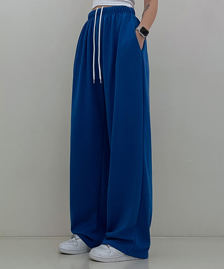 하입보이밴딩와이드롱팬츠4계절팬츠 코발트블루