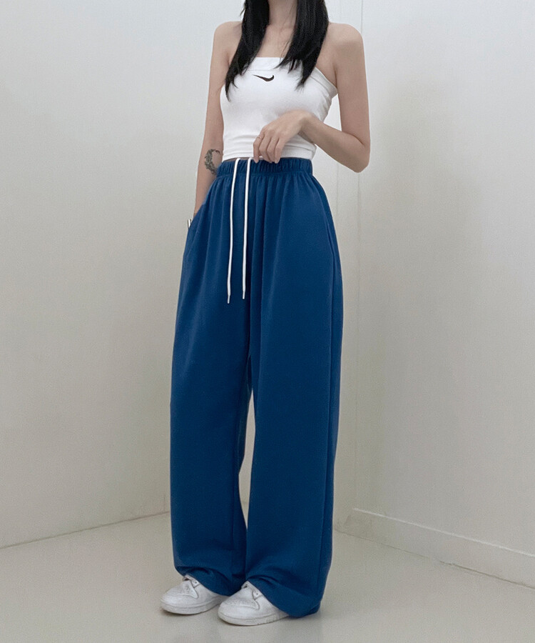 하입보이밴딩와이드롱팬츠4계절팬츠 코발트블루