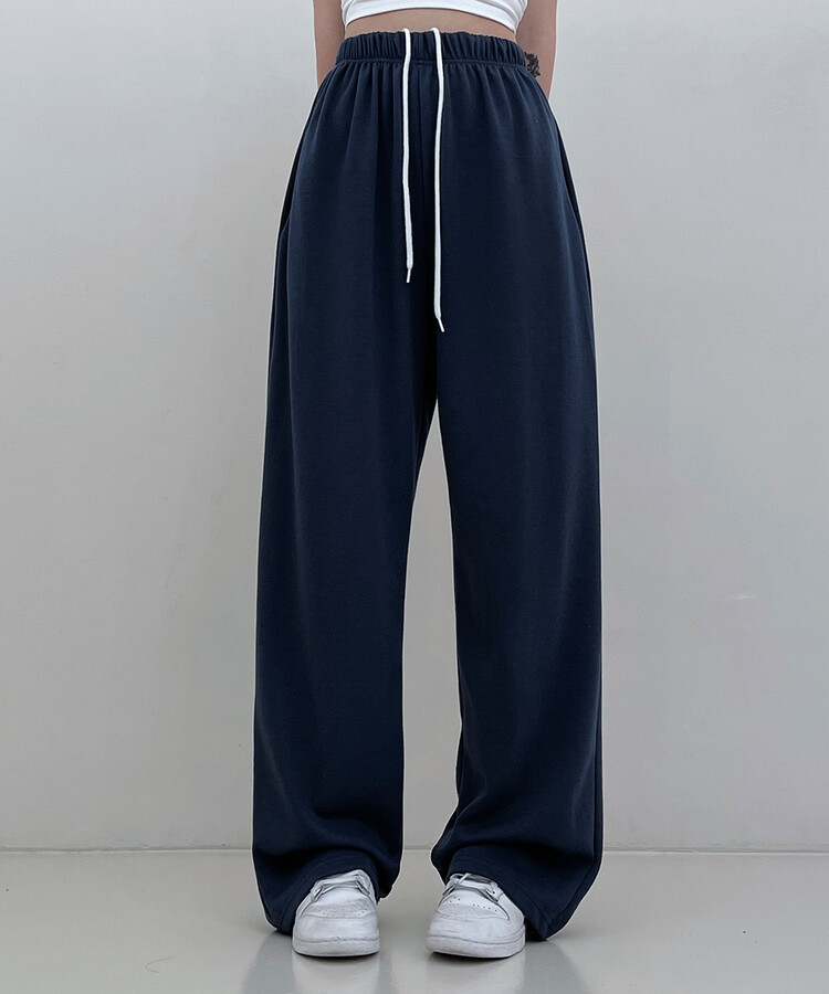 하입보이밴딩와이드롱팬츠4계절팬츠 네이비