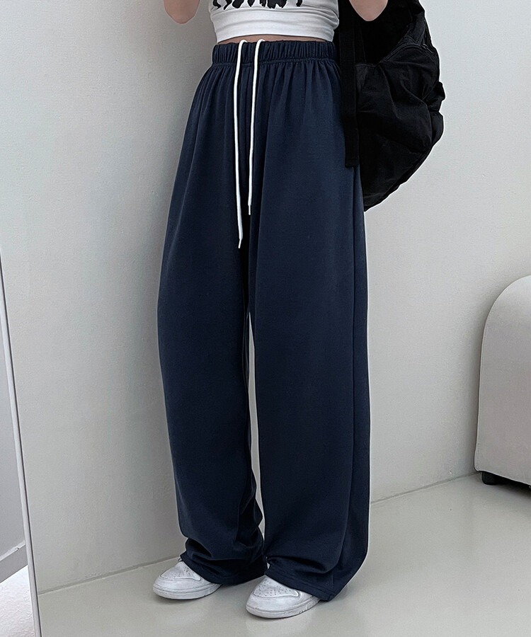 하입보이밴딩와이드롱팬츠4계절팬츠 네이비